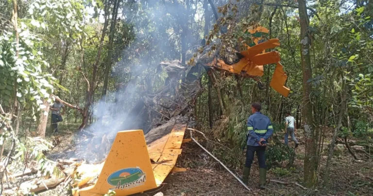 Piloto é socorrido após avião monomotor cair no interior de São Paulo