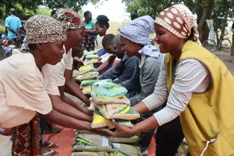 Fundação de Tzu Chi Moçambique doa sementes para famílias afectadas pelas inundações em Sofala